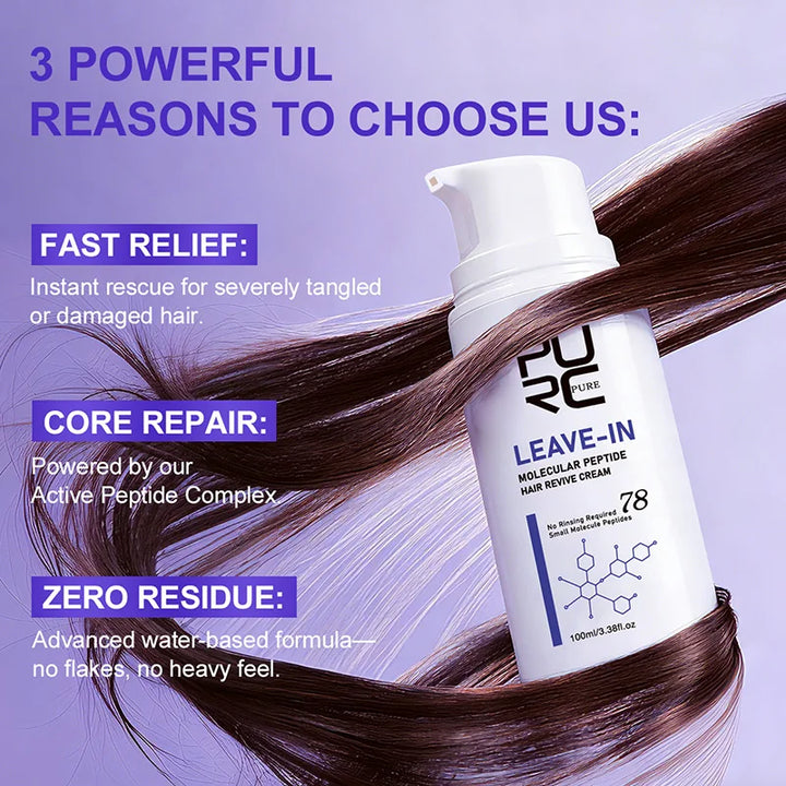 PURC Leave-In Keratin Hair Mask, Repair Damaged Hair, Softness & Shine, Hair Treatment, Smoothing Hair Cream, Hair Care Products