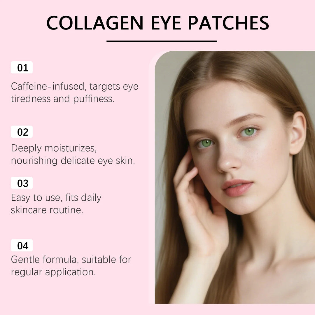 Instalift PDRN Collagen Eye Patches Anti Dark Circles Eye Bags Anti Wrinkles Hydrogel Under Eye Mask with Niacinamide & Caffeine