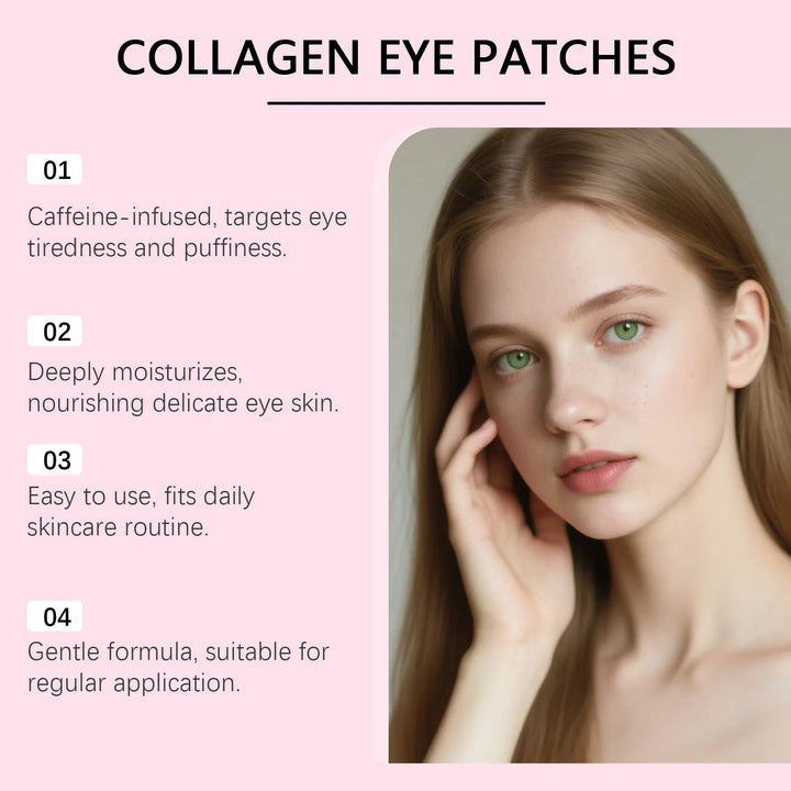 Instalift PDRN Collagen Eye Patches Anti Dark Circles Eye Bags Anti Wrinkles Hydrogel Under Eye Mask with Niacinamide & Caffeine
