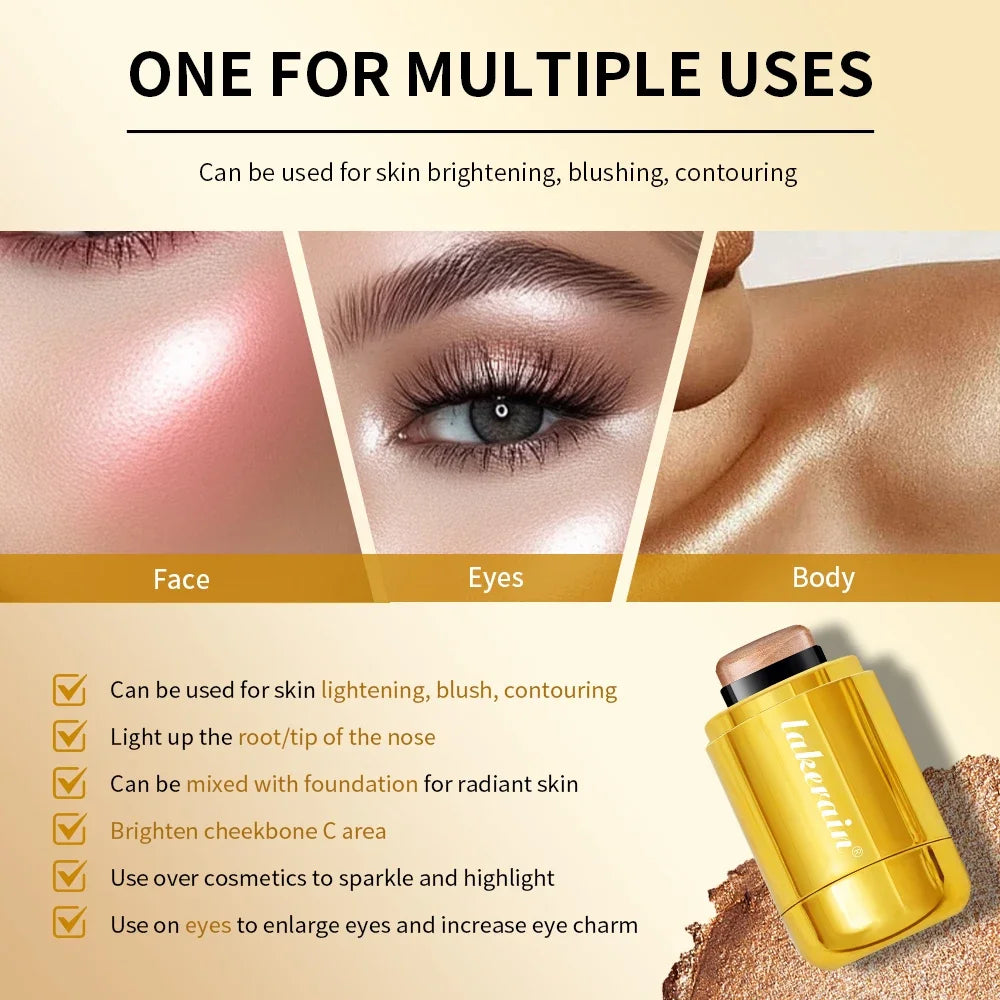 Pearl Peach Cheek Highlight Blush Stick Bronzers Contouring Shimmer Rouge Cream Glowing Brightening Skin Tone Cosmetics Tubes
