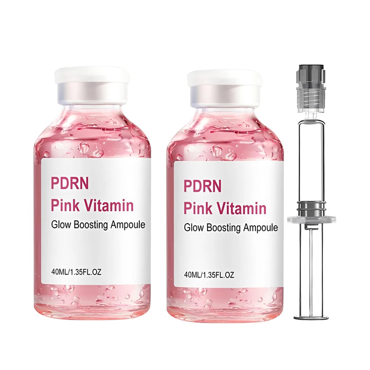 PDRN Pink Vitamin Face SerumGlow Boosting Ampoule,Brightening Hydrating, Soothes Dry Skin,Evens Tone for Radiant Skin Care 40ml