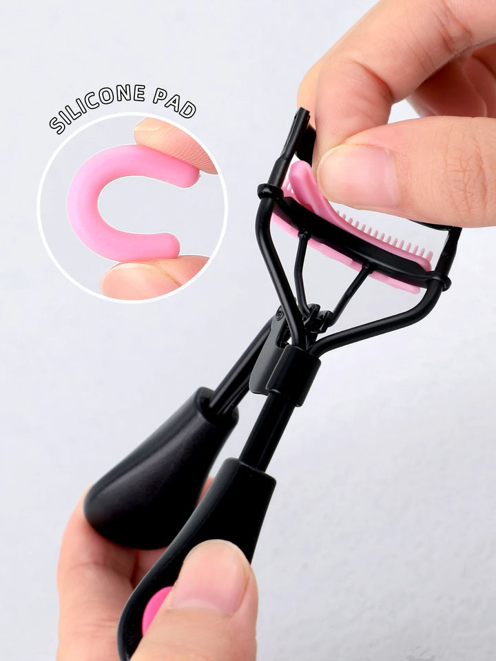 1 stainless steel eyelash curler with comb, lasting shaping big eyes, no harm to eyelashes, suitable for all eye types and eye e
