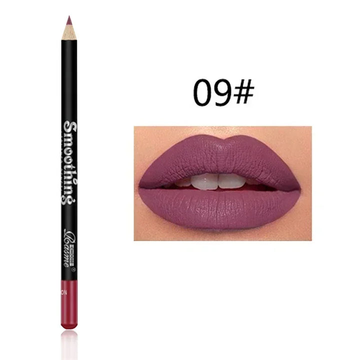 12 Color Matte Lipliner Pencil Long-Lasting Waterproof Plumping Stain Lipstick Natural Brown Lip Liner Professional Makeup