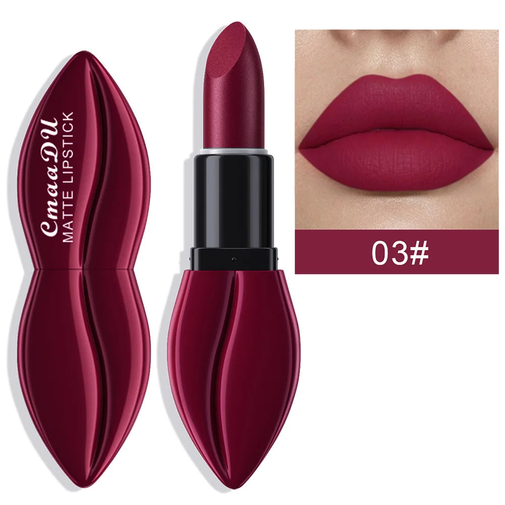 Rose Purple Matte Lipsticks Waterproof Velvet Nude Lipstick Sexy Red Lip Stick Pigment Makeup Pink Lip Gloss Long Lasting Makeup