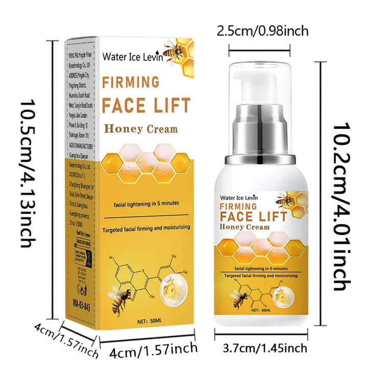 Honey Instant Face Lift & Firm Skin Cream Sustainable Face Lifting Reduces Fine Lines Gentle Moisturizing Care Cream