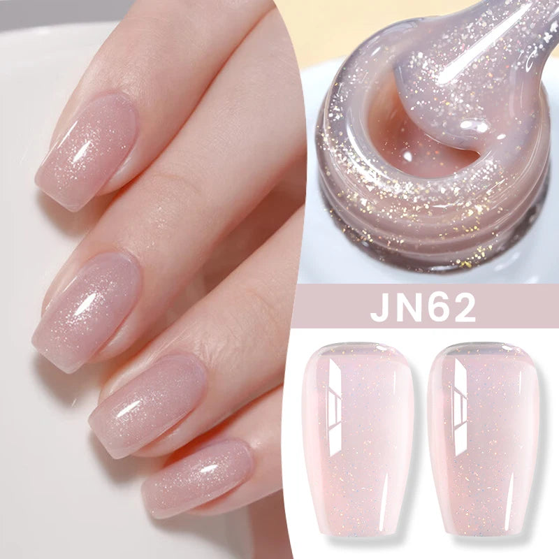 BORN PRETTY Jelly Nude Gel Nail Polish 10ml Light Pink Peach Translucent Color UV Light Cure Gel Varnish Nail Art DIY at Home