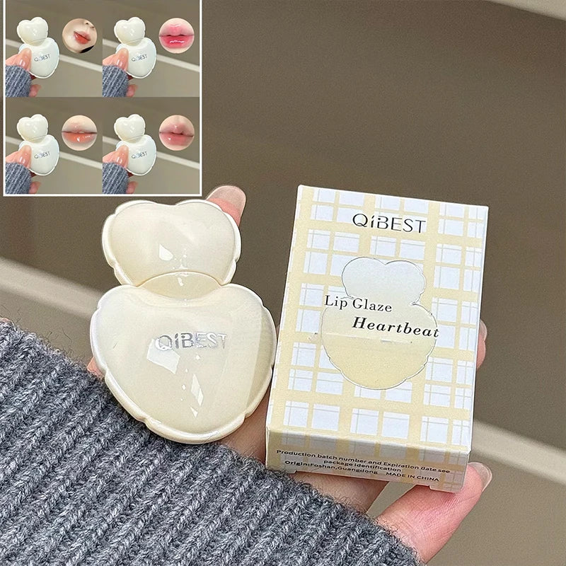 QIBEST Pink Lip Jelly Hydrating Lipstick Long Lasting Mirror Lips Gloss Lipstick Tender Student Korean Cosmetics Lip Glaze Stain