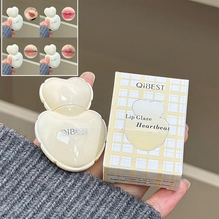 QIBEST Pink Lip Jelly Hydrating Lipstick Long Lasting Mirror Lips Gloss Lipstick Tender Student Korean Cosmetics Lip Glaze Stain