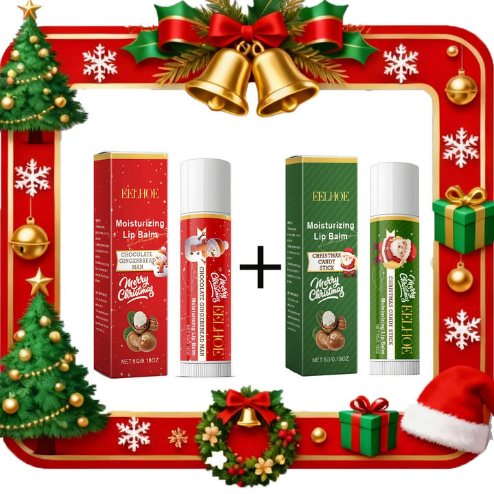 Christmas Lip Balm Set Moisturizing Lip Care Repair Dry Chapped Lips Nourishing Holiday Gift Autumn Winter Lip Care