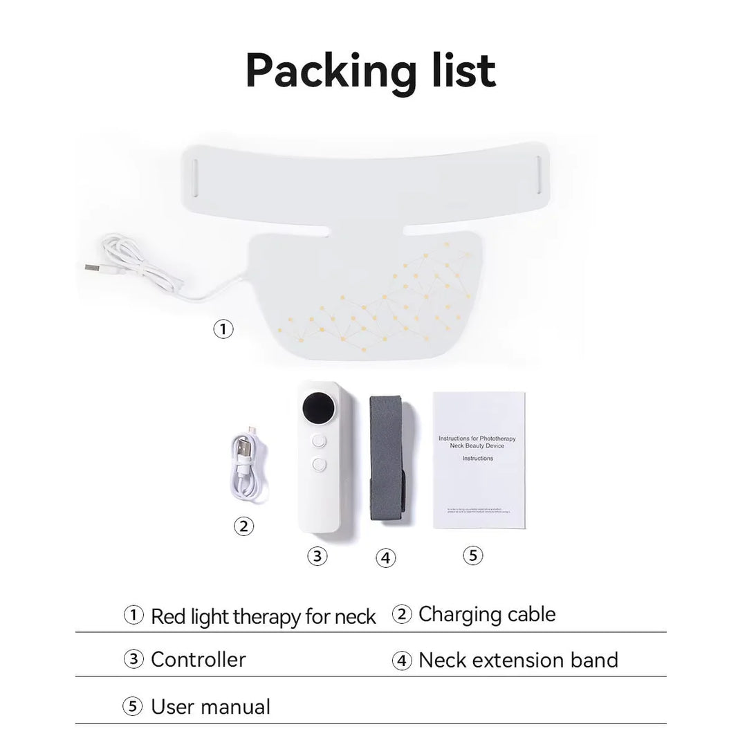 Hello Face Rechargeable Red Light Therapy Mask for Face & Neck  Infrared LED Mask Skincare Device for Glowing Skin