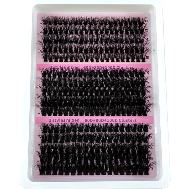 New 15Rows DIY 5D Fluffy Lash Clusters 60D-200D Thick Eyelash Clusters Wispy Individual Lashes 10-20mm Cluster Eyelash Extension