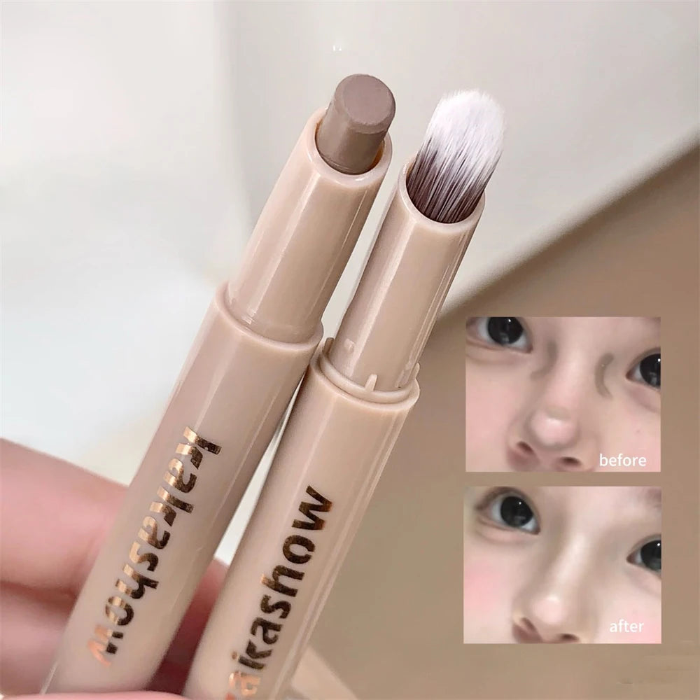 3D contouring pen Long Lasting Waterproof Matte Bronzer Stick Nose Shadow Contour Pen With Brush Facial Contour Stick Makeup