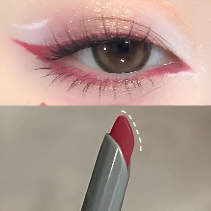 1Pc Matte Wine Red Silky Long-lasting Eye Liner Gel Pencil Lasting Smooth Easy To Color Waterproof Flat Head Eyeliner Eye Makeup