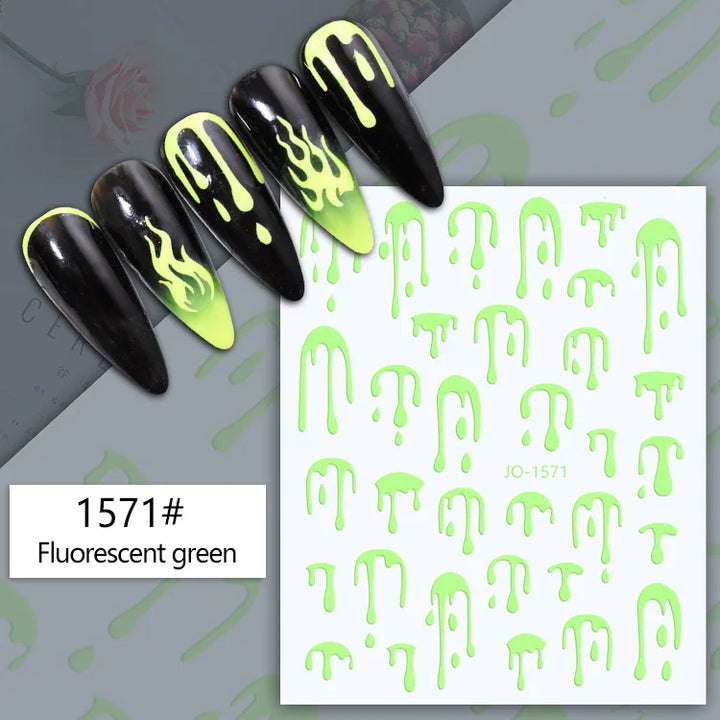 Nail Art Stickers Water Decals Eyes Stripe Nail Art Decorations for Manicure Accessories Press on Nails Foil Stickers and Decals