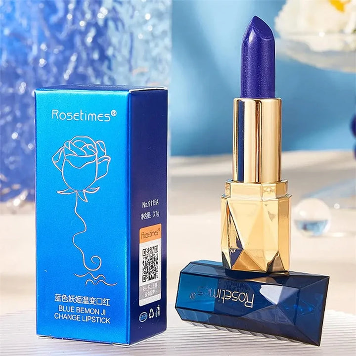 Blue Rose Lipstick Makeup Temperature Color Changing Lipstick Velvet Matte Moisturizing Waterproof Non-stick Cup Shiny Lipstick