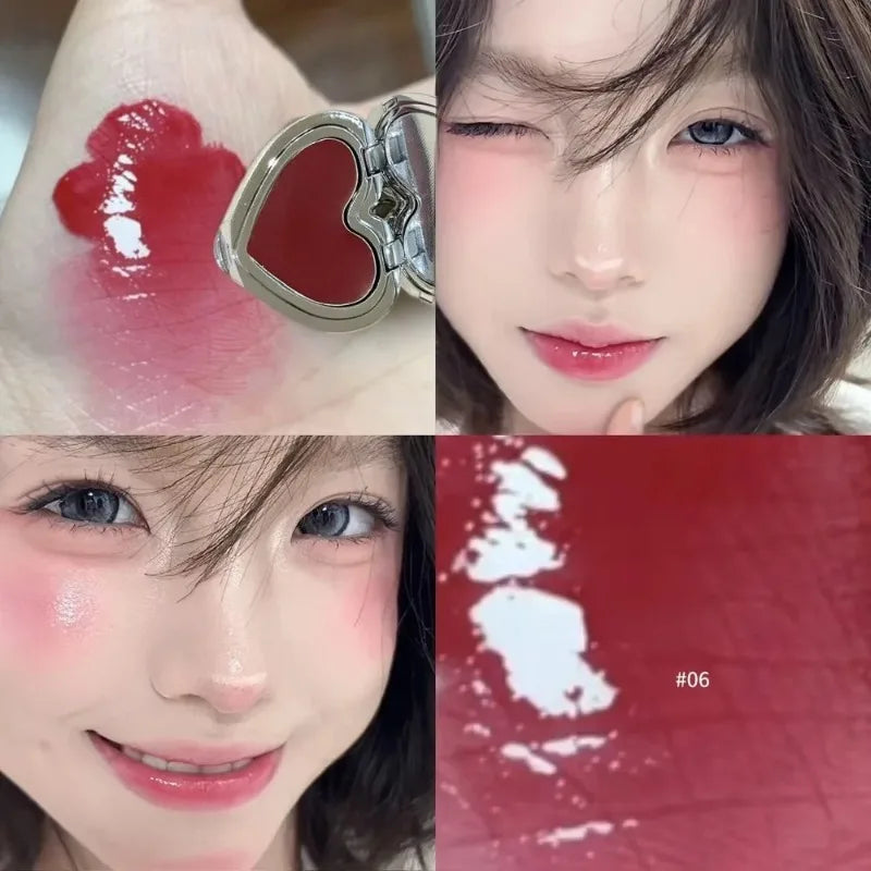 Highlighter Cream Blusher Palette Multi-Use Water Light Natural Red Cheek Color Brightening Jelly Rouge Paste Easy Blend Makeup