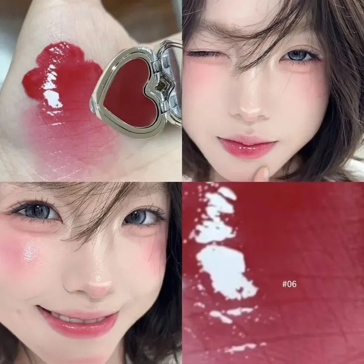 Highlighter Cream Blusher Palette Multi-Use Water Light Natural Red Cheek Color Brightening Jelly Rouge Paste Easy Blend Makeup