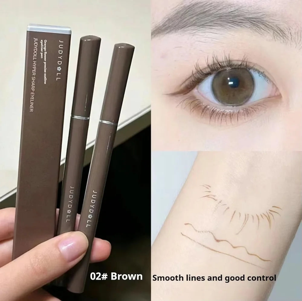 JUDYDOLL Ultra-fine Liquid Eyeliner Skinny Curved Brushwork Long lasting Waterproof Anti Shake Fast Drying Slim Enlarged Eyes