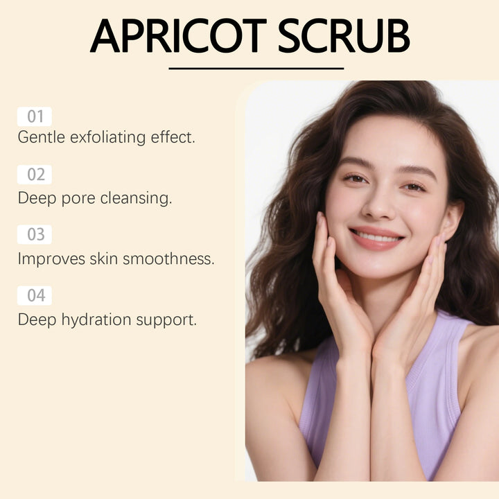 100g Exfoliating Apricot Facial Scrub Gentle Exfoliating Remove Dead Skin Pore Cleansing Hydrating Natural White Skin Smoothing