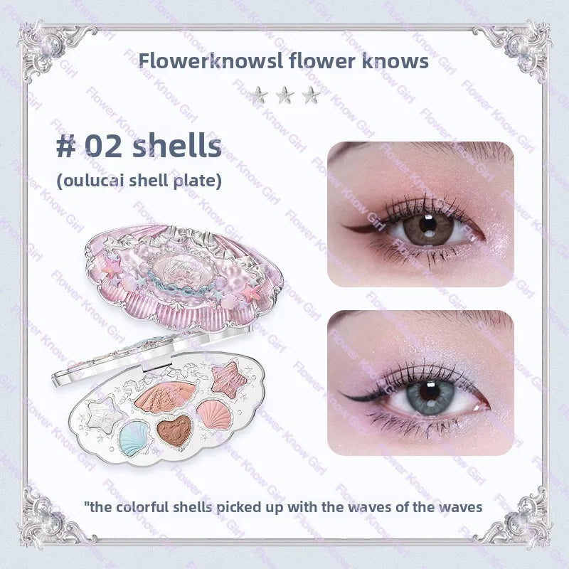 Flower Knows Little Angel Nine Color Eyeshadow Matte Fine Sparkle Pearl Comprehensive Palette