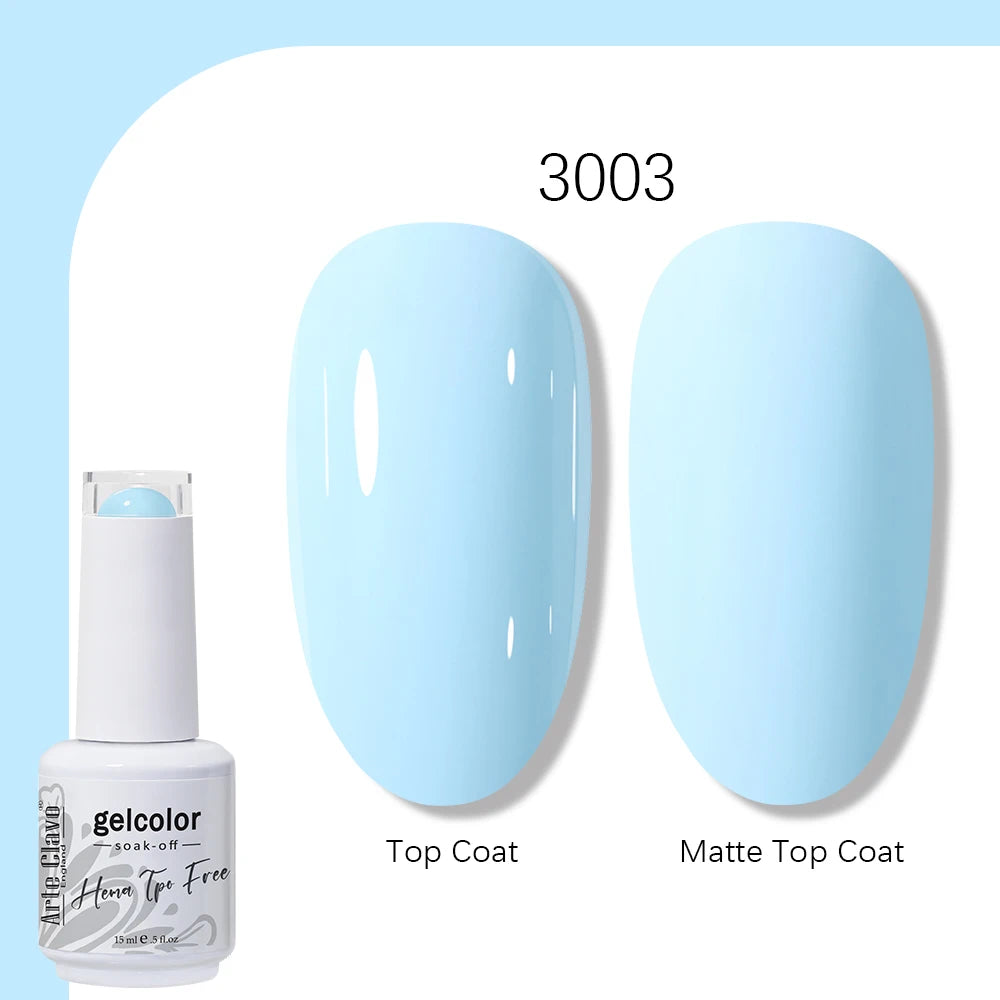 Arte Clavo Solid Color Gel Nail Polish 15ml Soak Off UV LED Gel Semi-Permanent Glitter Polish For Manicure Nail Art Salon Gel