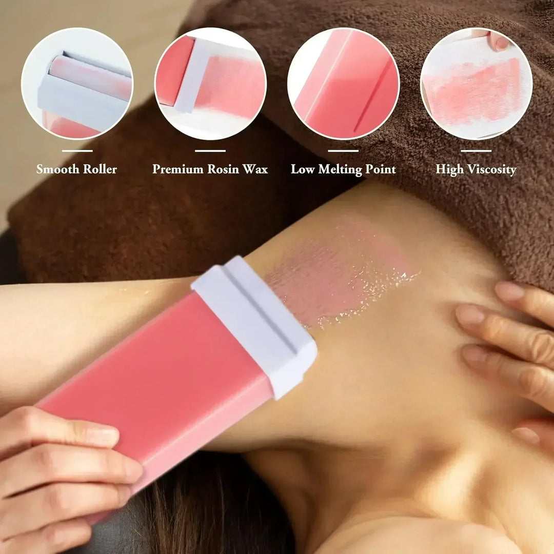 Aloe Roll on Wax Rose Wax Roller Refill Painless Hair Removal Wax Cartridge Depilatory Wax Warmer For Bikini Body Hair Removal
