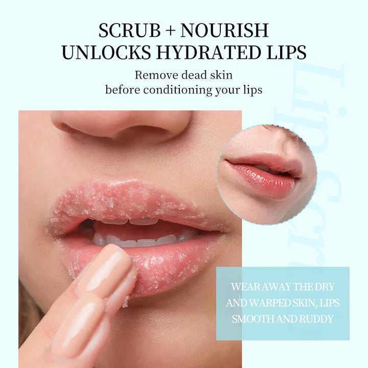 Moisturizing Anti-Cracking Lip Scrub, Brightens, Whitens, and Softens Lips, Gently Removes Dead Skin and Chapped Skin