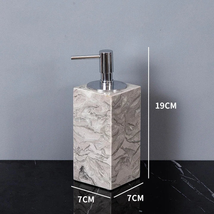Bathroom Accessories Sets Elegant Natural Marble Liquid Soap Dispenser Toothbrush Holder Cup Soap Dish Cotton Swab Can