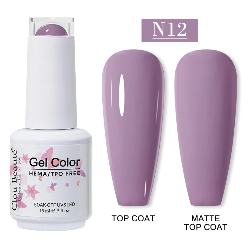 Clou Beaute 15ml HEMA TPO FREE Gel Nail Polish Vernis Semi Permanent UV Nail Art Varnish Lakiery Hybrydowe Manicure Gel Polish