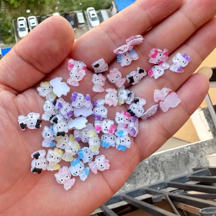 3D Cute Sanrio Family Series Nail Art Jewelry Decor Cartoon Hello Kitty Kuromi Nail Charms Rhinestone Gems Ornament Accessories