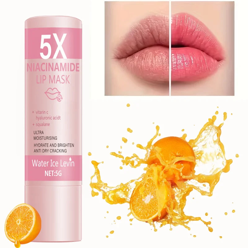 5X Niacinamide Lip Balm with Vitamin C & Hyaluronic Acid Ultra Moisturizing Hydrating Brightening Anti-Dry Crack Lip Care 5g