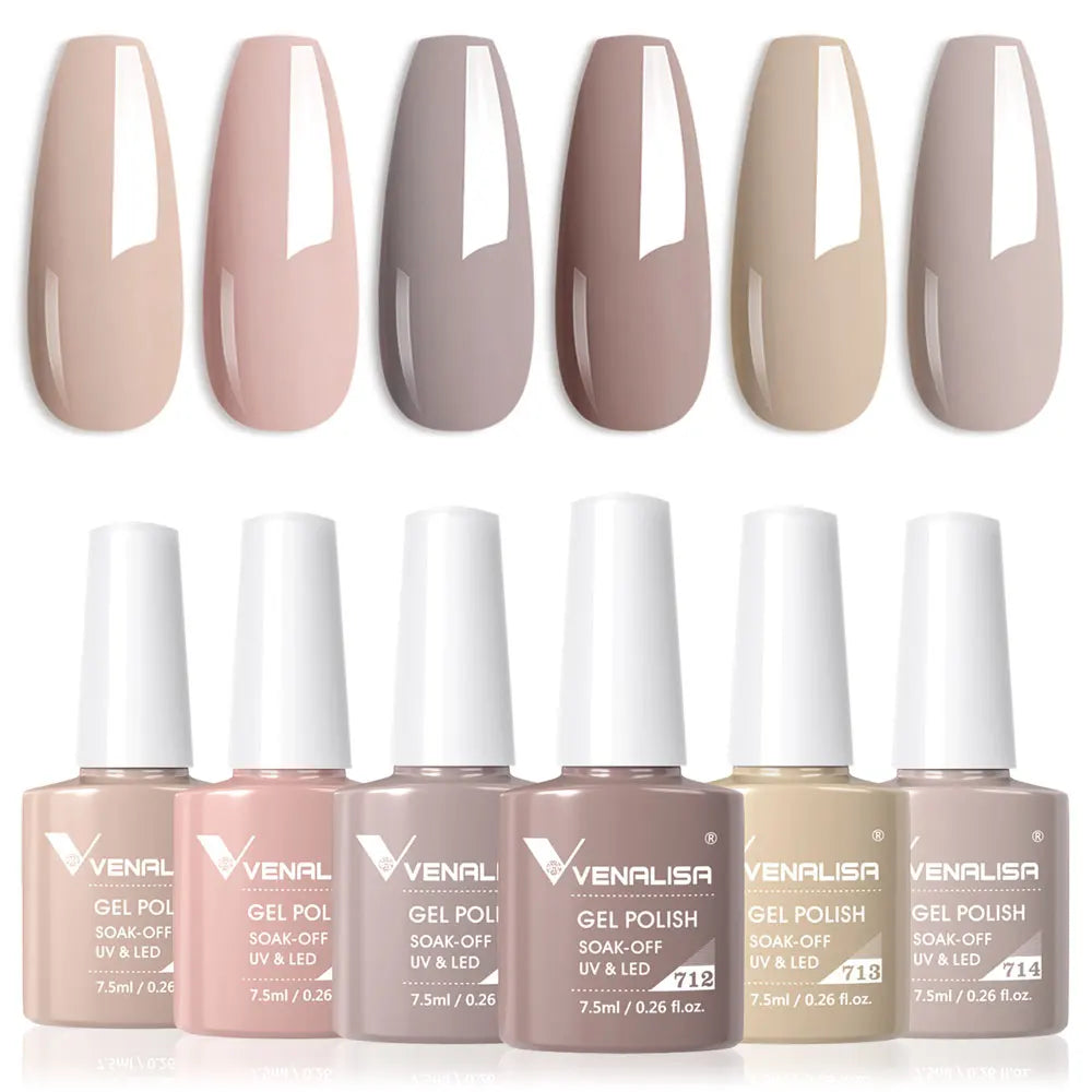 Venalisa HEMA TPO FREE Nail Gel Polish Glitter Gorgeous Full Coverage Soak Off UV LED French Nail Jelly Pink Nude Collection