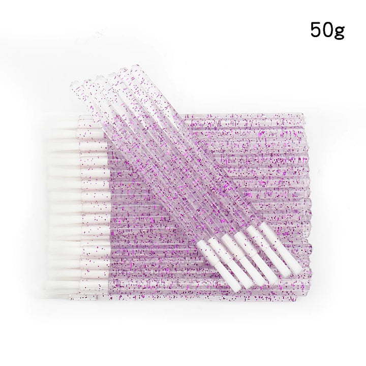50pcs Disposable Nylon Lip Glossy Brush Lipstick Gloss Wands Applicator Eyeshadow Eyebrow Makeup Brushes Cosmetic Beauty Tools