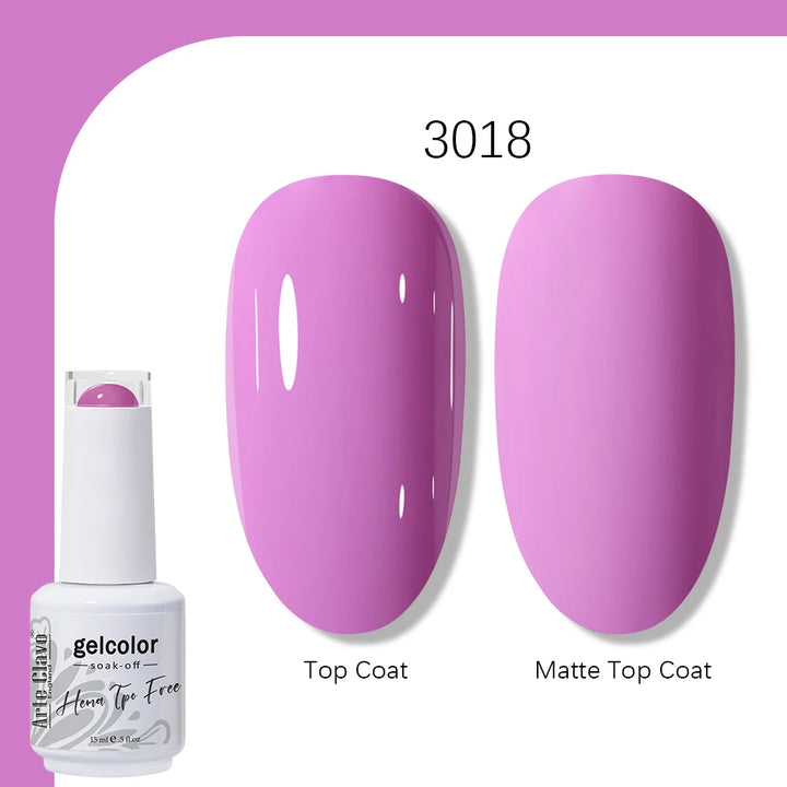 Arte Clavo Solid Color Gel Nail Polish 15ml Soak Off UV LED Gel Semi-Permanent Glitter Polish For Manicure Nail Art Salon Gel