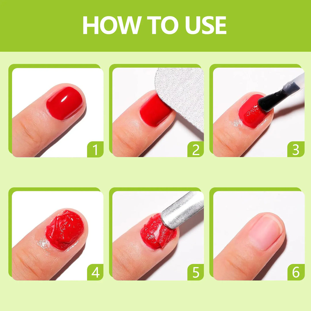 QAZIXU Nail Gel Polish Remover Clean UV Soak Off Quick & Easy Polish Removing Nail Art Tools Suitable for Nails and Fake Nail
