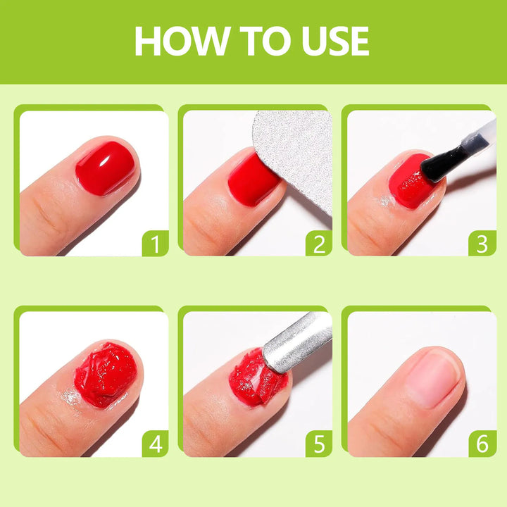 QAZIXU Nail Gel Polish Remover Clean UV Soak Off Quick & Easy Polish Removing Nail Art Tools Suitable for Nails and Fake Nail