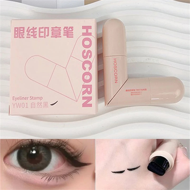 Waterproof Double-Wing Integrated Eyeliner Stamp - Sweat Proof & Long Lasting Easy to Use for Beginners Lazy Makeup Stencil