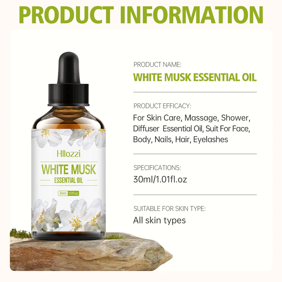 White Musk Essential Oil White Vanilla Rich Smell Skin Care Hair Care Hydrating Moisturizing Aromatherapy Aromatherapy Candle