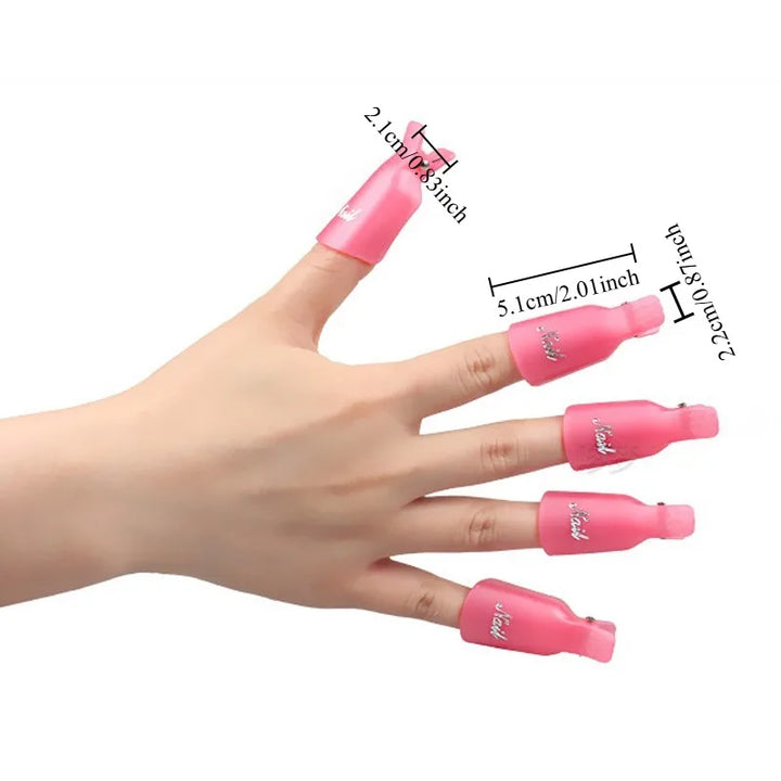 10pcs Nail Art Remover Clips Gel Polish Removal Caps Manicure Tool Set Replace Foil Wraps Professional Nail Removal Accessory