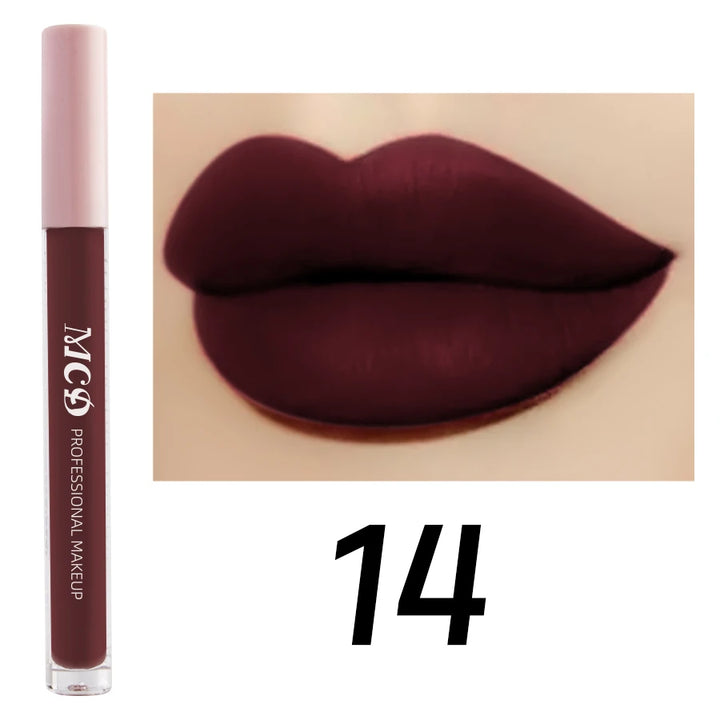 1PC Dark Brown Matte Velvet Lip Gloss Waterproof Liquid Lipstick Nude Brown Lips Korean Makeup for Lip Tint Lip Glaze Cosmetics