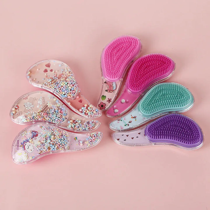 2025 New Cute Children's Horn Comb Cartoon Transparent Comb Anti Knot Fashion Massage Comb Smooth Hair Comb Hairdressing Comb