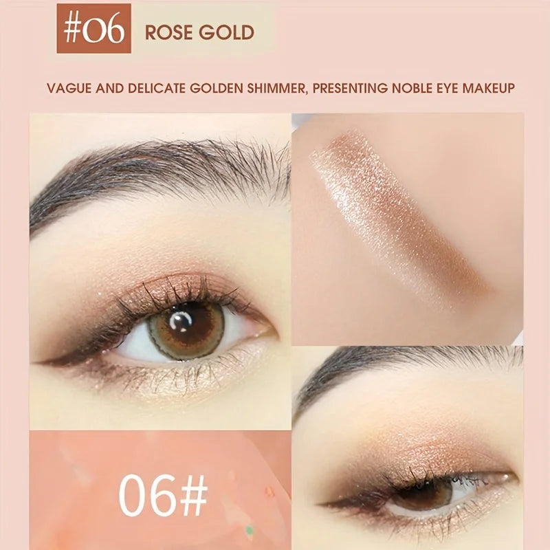 2-in-1 Highlight Glitters Eyeshadow Stick Double-ended 2-color Glitters Pearlescent Earth Brown Tone Not Smudged Eye Makeup