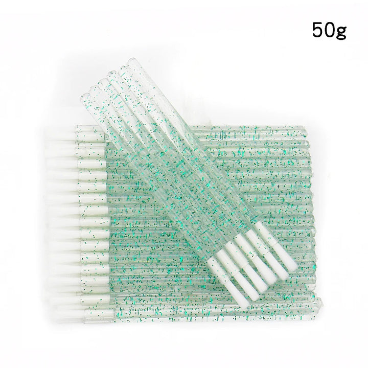 50pcs Disposable Nylon Lip Glossy Brush Lipstick Gloss Wands Applicator Eyeshadow Eyebrow Makeup Brushes Cosmetic Beauty Tools