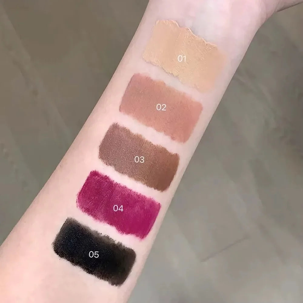 Punk Black Gothic Lip Gloss Matte Dark Brown Lipstick Nude Lip Tint Waterproof Velvet Liquid Lipstick Lip Satin Korean Cosmetics