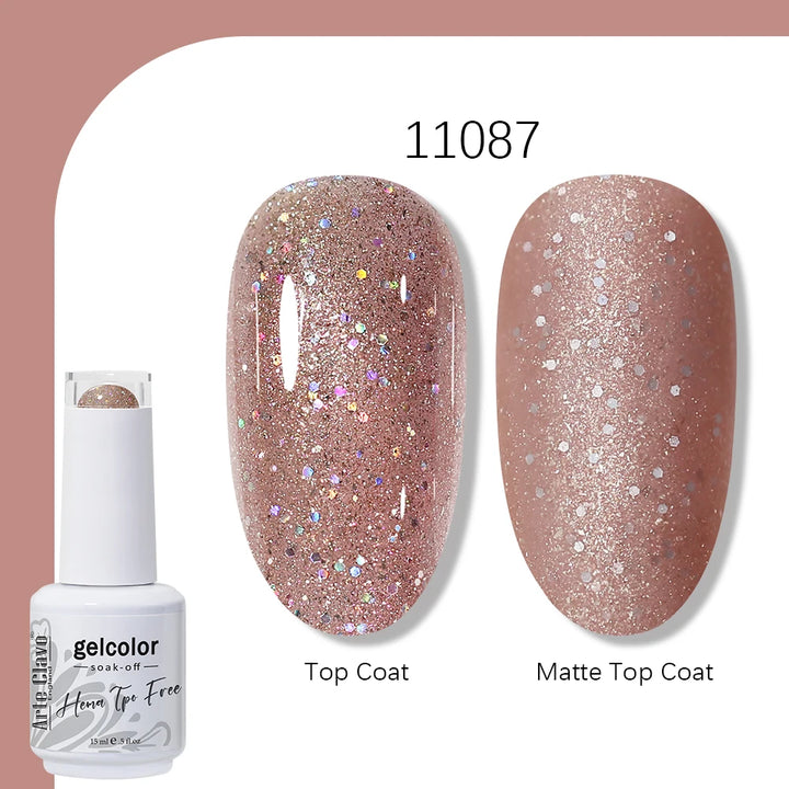 Arte Clavo Solid Color Gel Nail Polish 15ml Soak Off UV LED Gel Semi-Permanent Glitter Polish For Manicure Nail Art Salon Gel