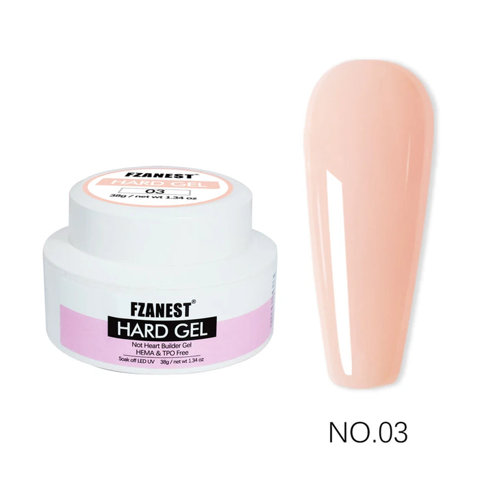 FZANEST HEMA FREE No Heat Nude Pink Builder Nail Gel Painless Hard Gel 9 Colors Sculpting Overlay UV Led Strengthener Extensions
