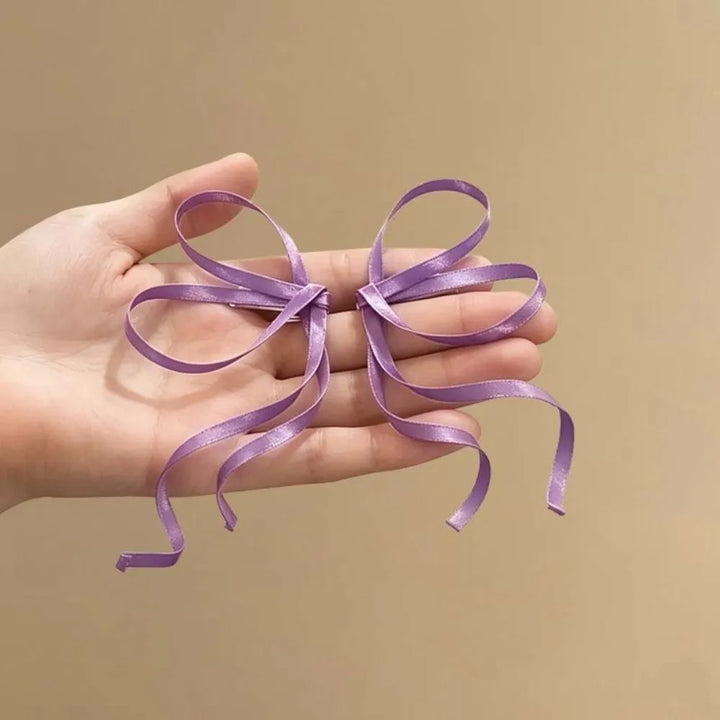 1 Pair Fairy Hair Jewelry 3D Satin Ribbon Bow Barrettes Silky Flowery Chinese Bow Hairpins Exquisite Secure Side Hair Clip Stage