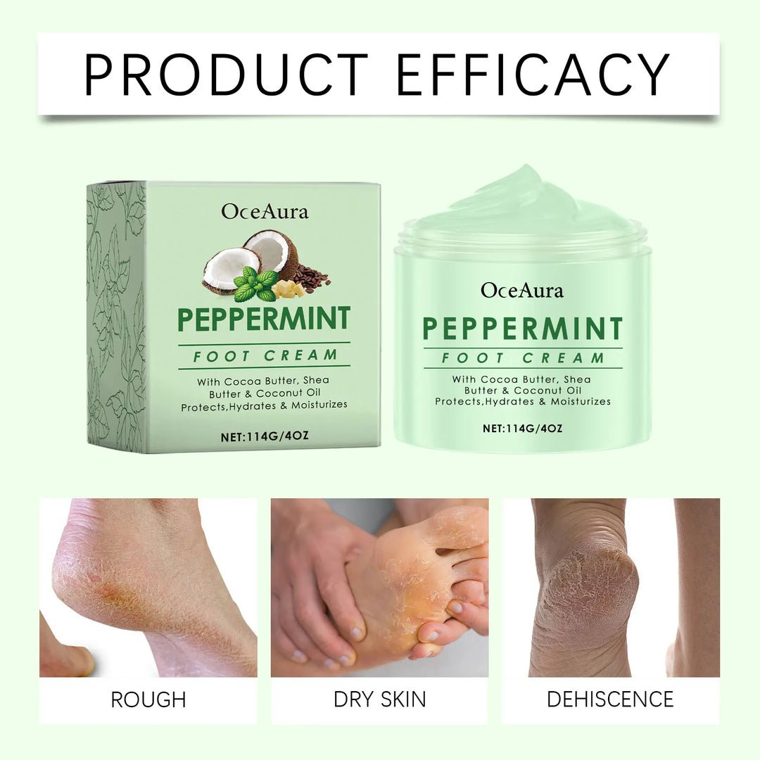 Moisturizing Foot Cream Peppermint Relieving Dryness Anti Crack Repair Exfoliation Removing Dead Skin Softening Smooth Feet Balm