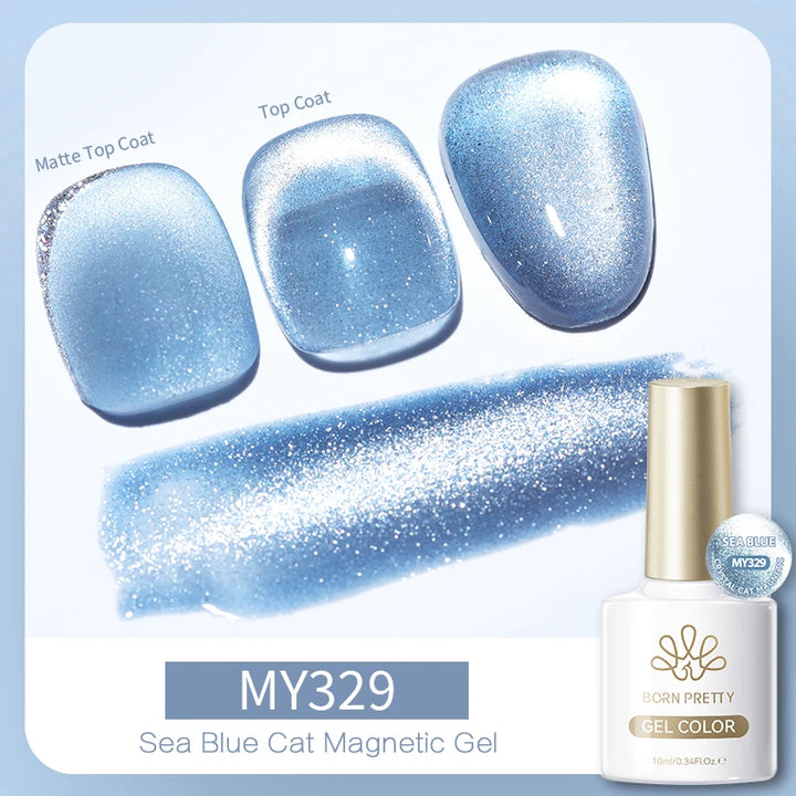 BORN PRETTY 10ml Silver Water Light Cat Magnetic Gel Nail Polish Nail Supplies Vernis Semi Permanent Gel for Fall Winter Nails