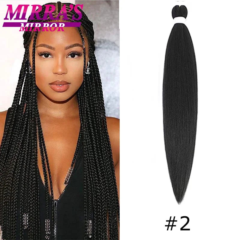Pre Stretched Braiding Hair Ombre Jumbo Braids Hair Extensions YAKI Straight Synthetic Braid 1/3/6/8/10 Pcs Bulk Mirra's Mirror